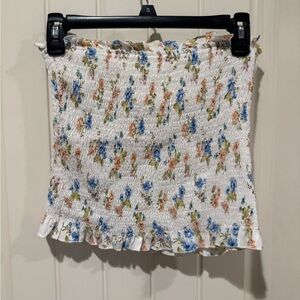 Zara floral print smock tube top